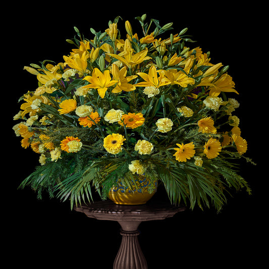 Jaipur Wedding Bouquet with Lilies, Marigolds, and Carnations, 2018