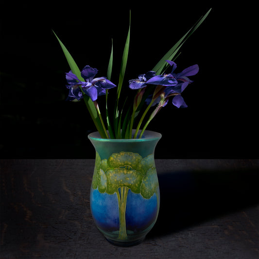Siberian Iris in a Roycroft Vessel, 2018 (Vessel courtesy Royal Ontario Museum)