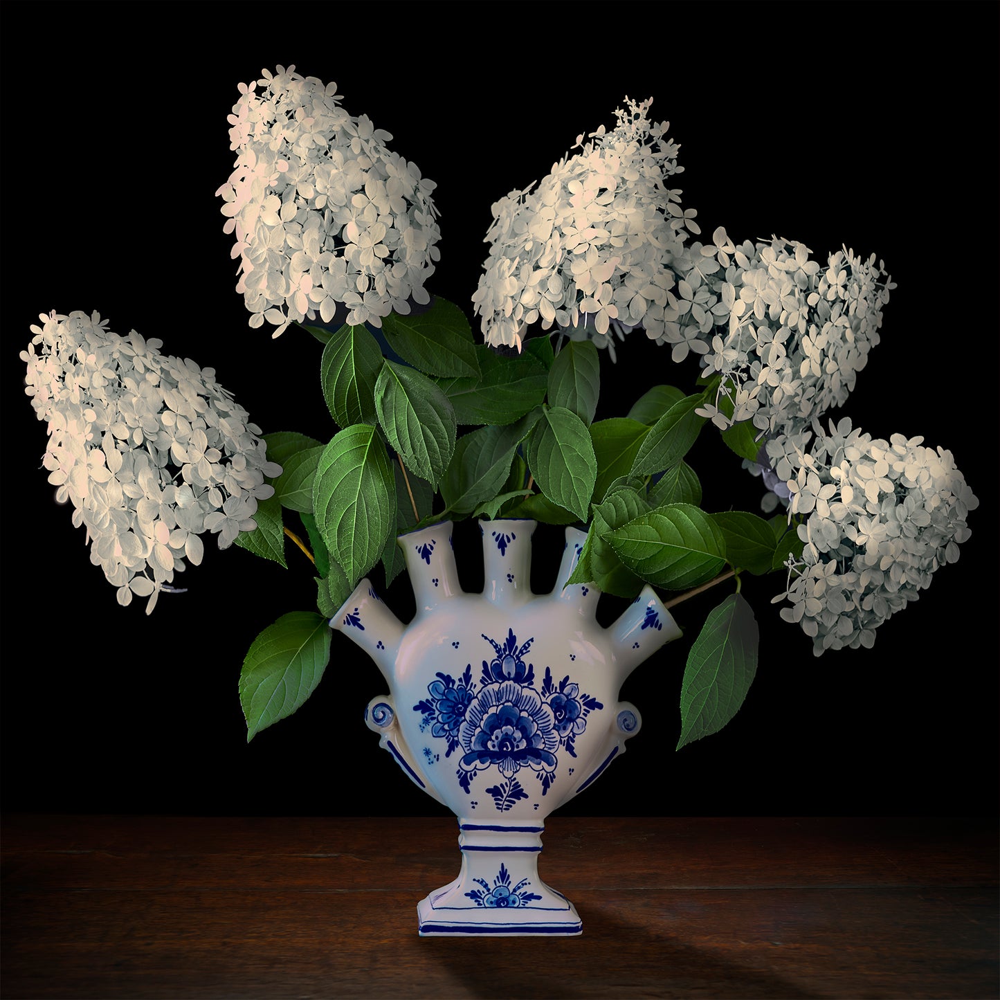 Hydrangeas in a Dutch Tulipiere