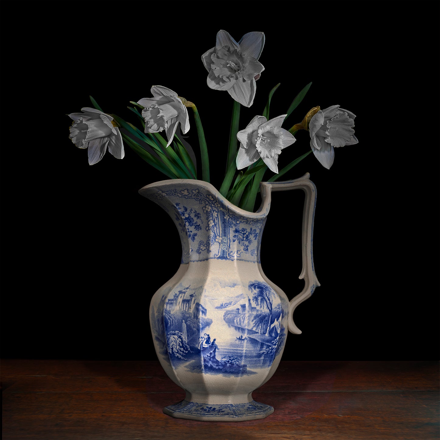 Narcissus in a Staffordshire Vessel, 2018 (Vessel courtesy Royal Ontario Museum)