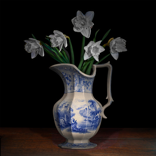 Narcissus in a Staffordshire Vessel, 2018 (Vessel courtesy Royal Ontario Museum)