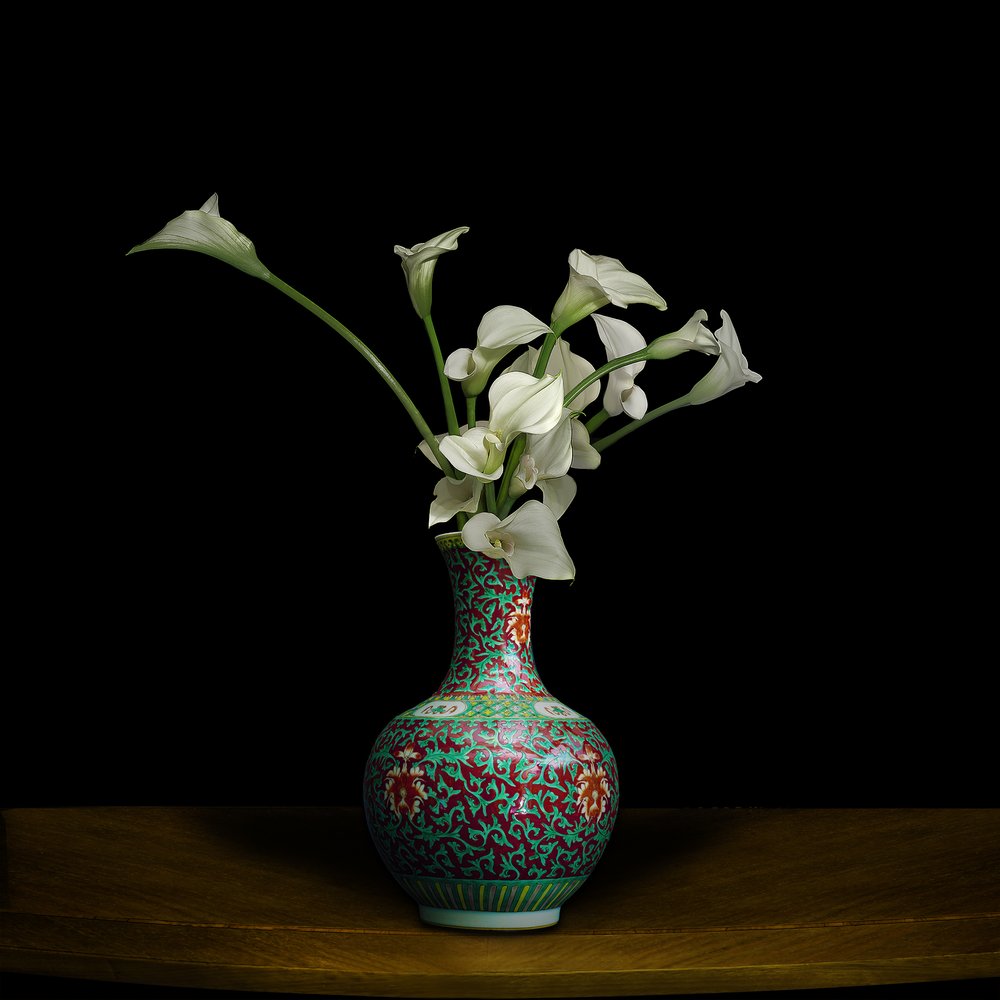 Calla Lillies in a Chinese Vase (Vase courtesy Royal Ontario Museum)
