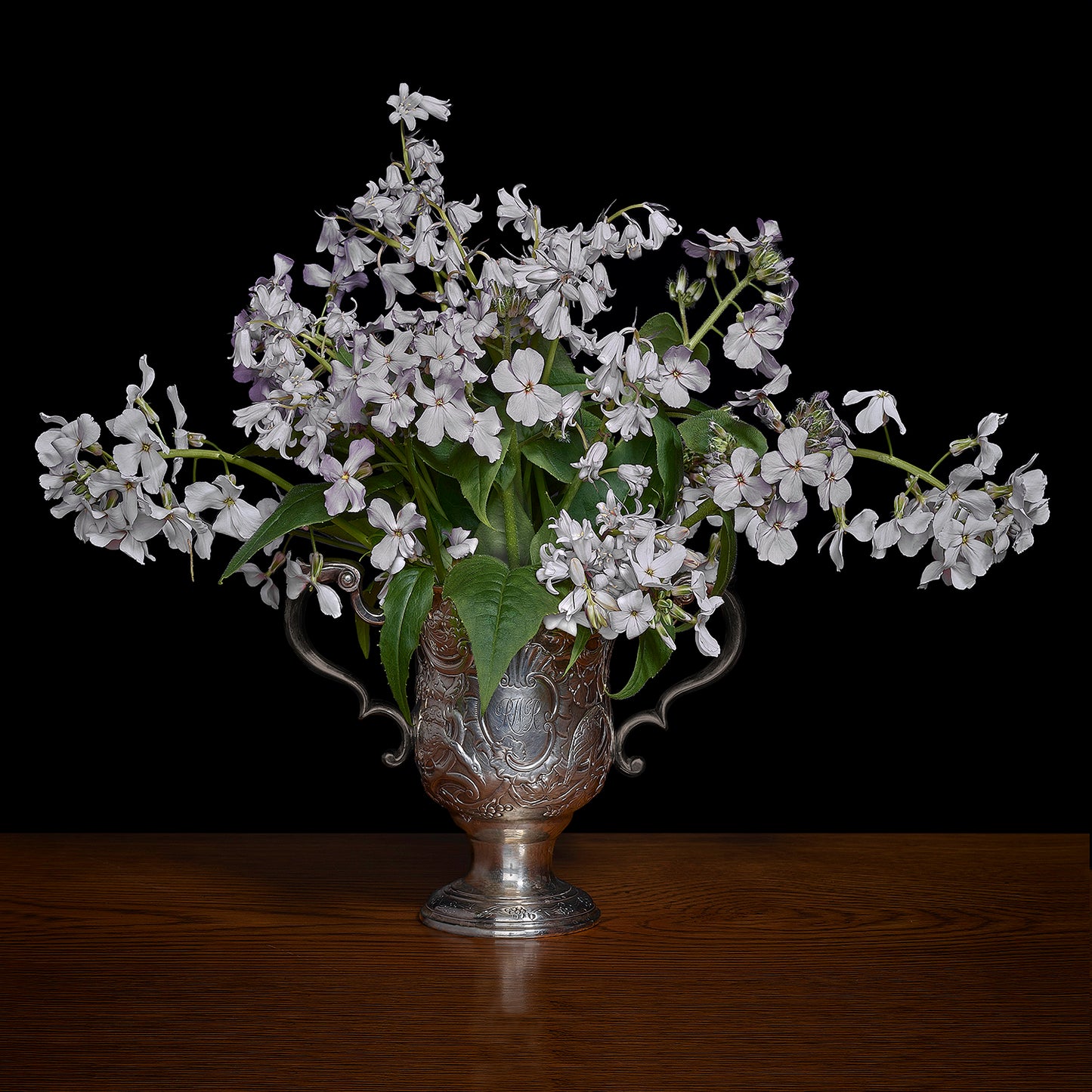 Woodland Scilla and Phlox in a Silver Cup