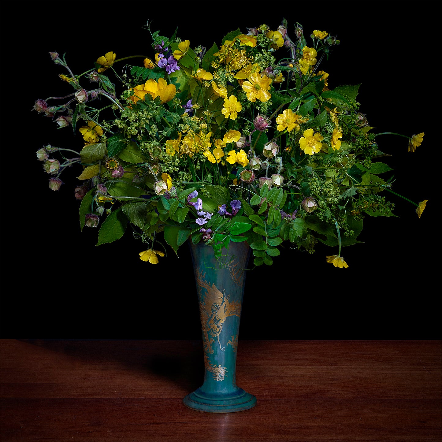 Buttercups and Other Wildflowers in a Japanese Vase